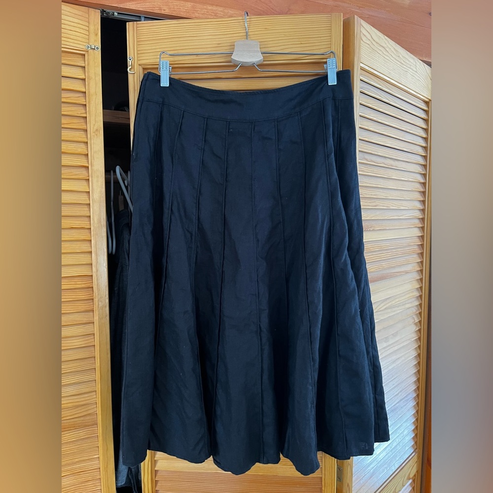Vintage pleated linen skirt
